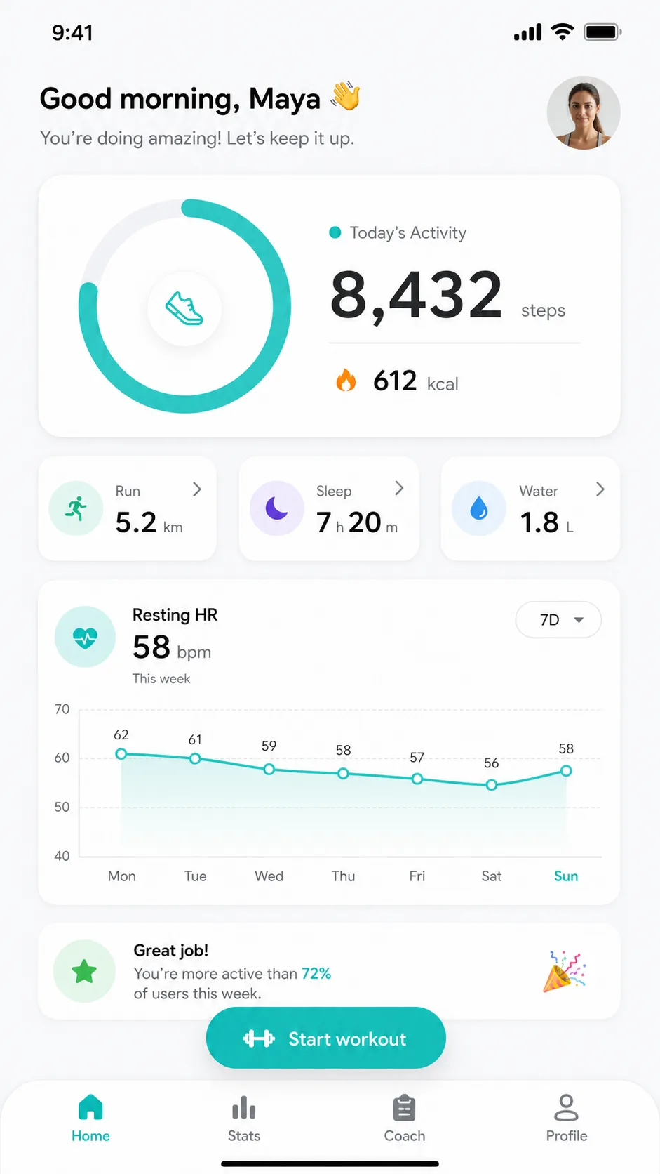 Mobile fitness UI generated with GPT Image 2