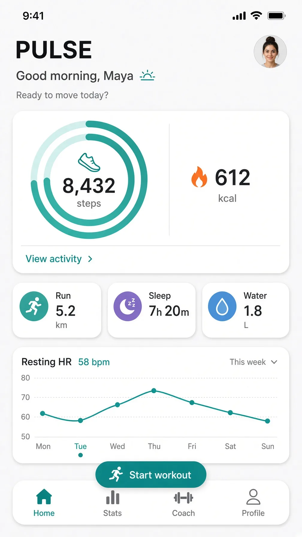Mobile fitness UI generated with Grok Imagine 2.0