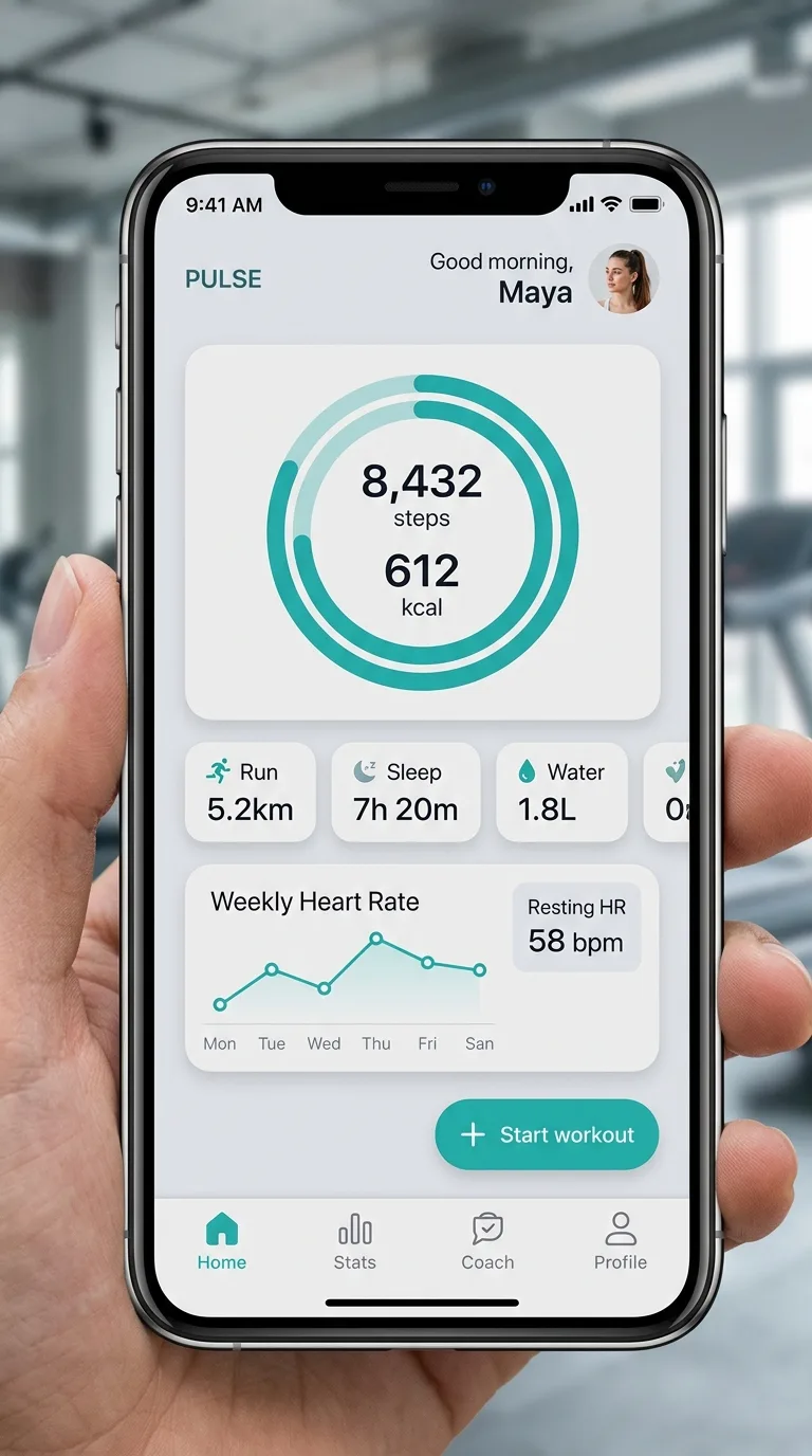 Mobile fitness UI generated with Nano Banana 2