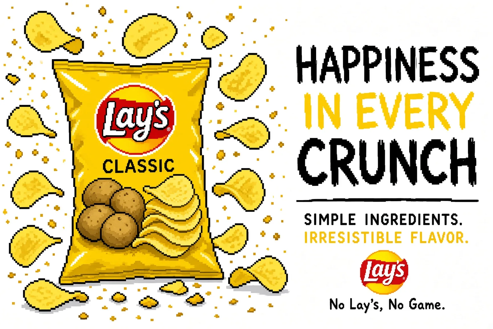 A crude mouse-drawn MS Paint style rendition of a snack package with wobbly lines on a white background